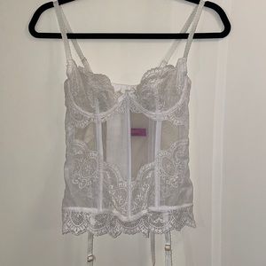 L’agent white lace corset